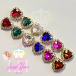 Hearts Rainbow zircon  6 colores /12 unidades 💖