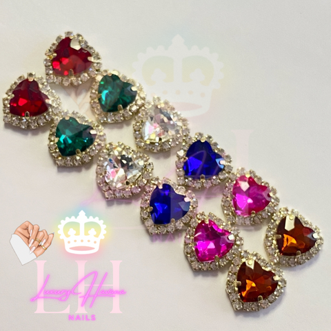 Hearts Rainbow zircon  6 colores /12 unidades 💖